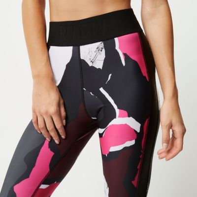 RI Active pink print panel gym leggings